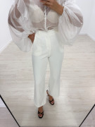 PANTALÓN EXCLUSIVO DE VESTIR BLANCO ROTO