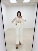 PANTALÓN EXCLUSIVO DE VESTIR BLANCO ROTO
