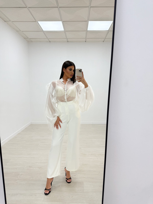 PANTALÓN EXCLUSIVO DE VESTIR BLANCO ROTO