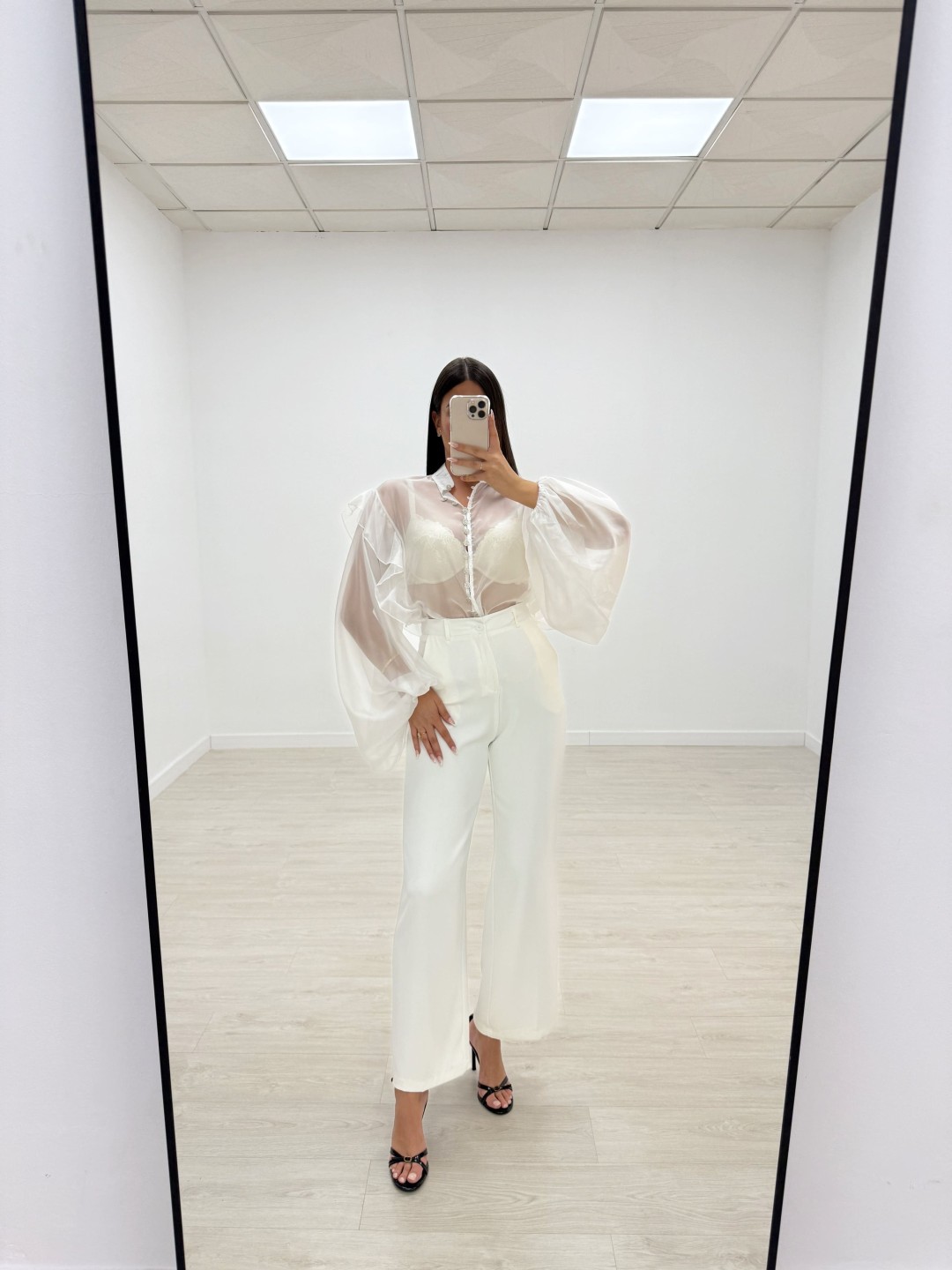 PANTALÓN EXCLUSIVO DE VESTIR BLANCO ROTO