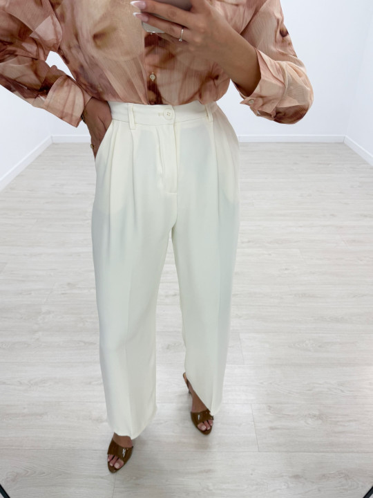 PANTALÓN EXCLUSIVO DE VESTIR CREMA