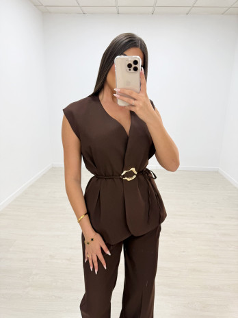 CONJUNTO HEBILLA EXCLUSIVO MARRÓN