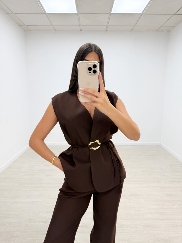 CONJUNTO HEBILLA EXCLUSIVO MARRÓN