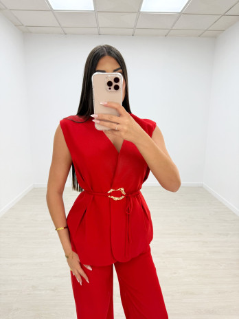 CONJUNTO HEBILLA EXCLUSIVO ROJO