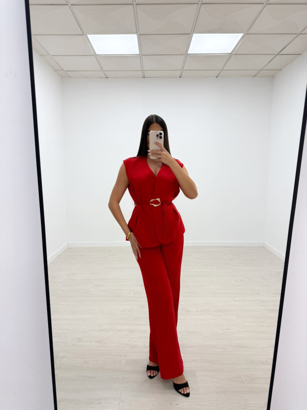 CONJUNTO HEBILLA EXCLUSIVO ROJO