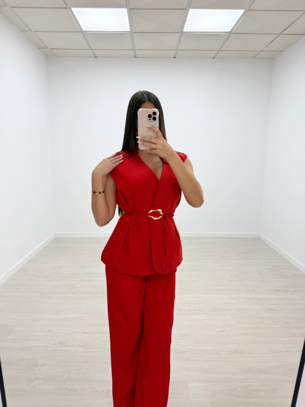 CONJUNTO HEBILLA EXCLUSIVO ROJO