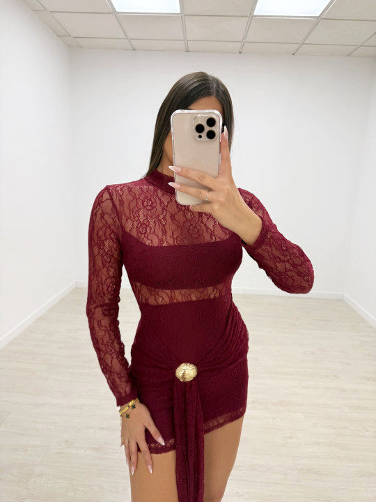 VESTIDO CHANCESS BURDEOS VESTIDO CHANCESS BURDEOS
