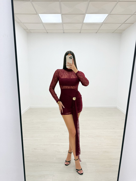 VESTIDO CHANCESS BURDEOS VESTIDO CHANCESS BURDEOS
