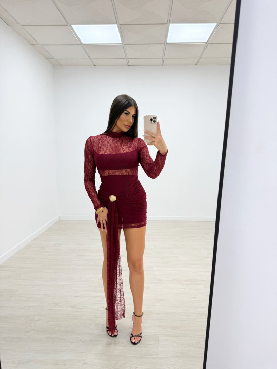 VESTIDO CHANCESS BURDEOS VESTIDO CHANCESS BURDEOS