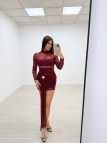 VESTIDO CHANCESS BURDEOS VESTIDO CHANCESS BURDEOS