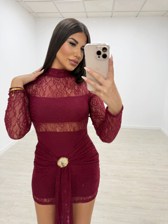 VESTIDO CHANCESS BURDEOS VESTIDO CHANCESS BURDEOS