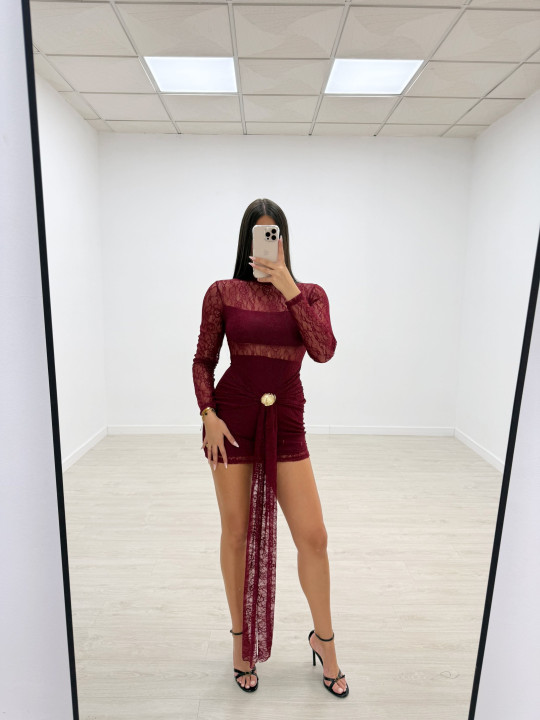 VESTIDO CHANCESS BURDEOS VESTIDO CHANCESS BURDEOS