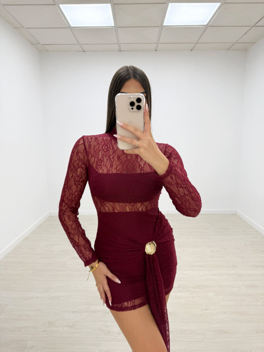 VESTIDO CHANCESS BURDEOS VESTIDO CHANCESS BURDEOS