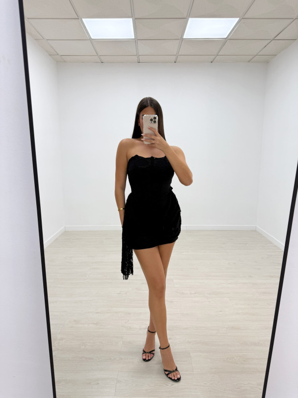 VESTIDO CORSÉ ENCAJE NEGRO