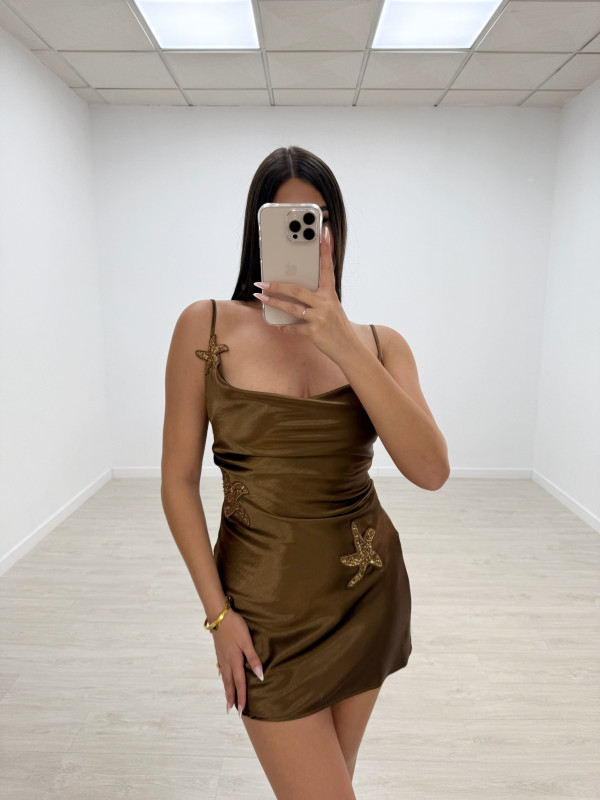 VESTIDO MINI SATINADO ESTRELLA