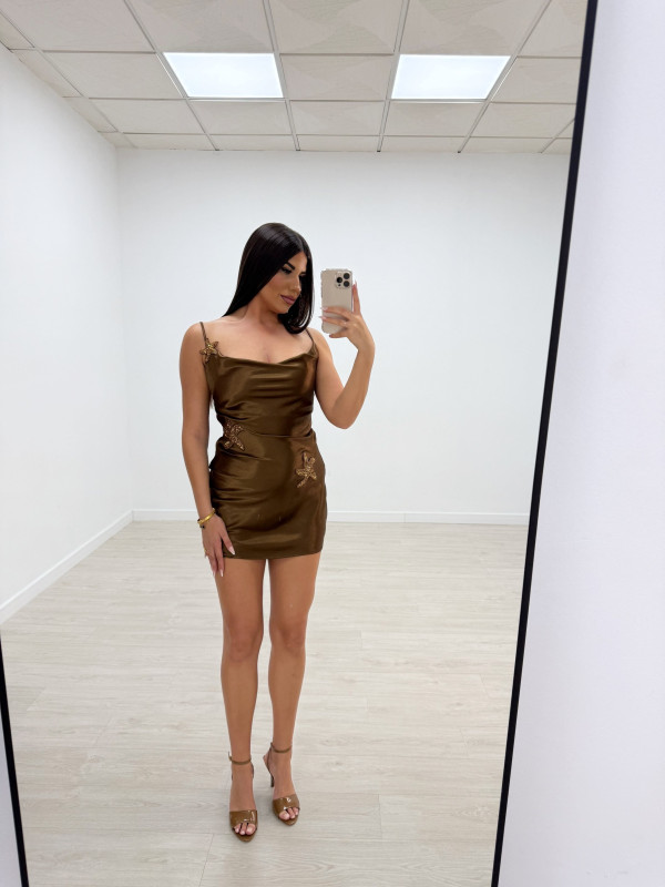 VESTIDO MINI SATINADO ESTRELLA