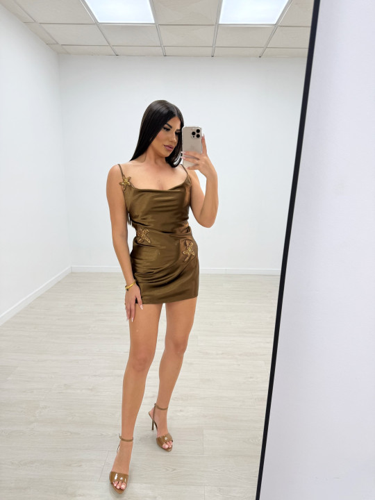 VESTIDO MINI SATINADO ESTRELLA