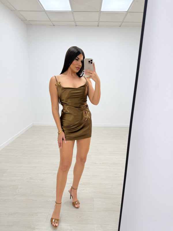 VESTIDO MINI SATINADO ESTRELLA