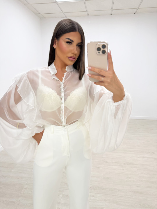 CAMISA ABULLONADA JOYA BLANCA CAMISA ABULLONADA JOYA BLANCA