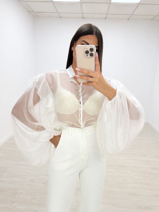 CAMISA ABULLONADA JOYA BLANCA CAMISA ABULLONADA JOYA BLANCA