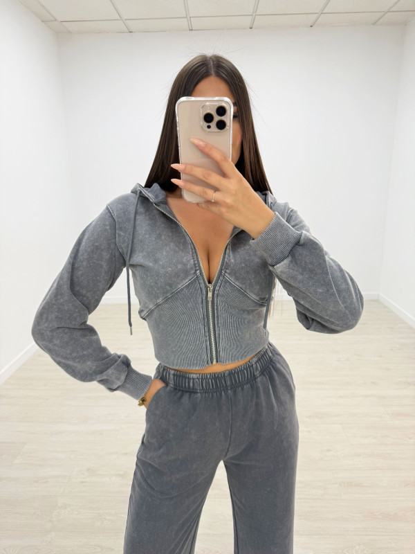 SUDADERA CORSÉ GRIS LAVADO
