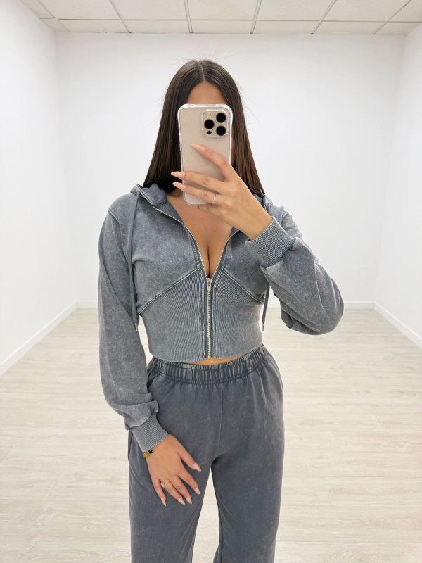SUDADERA CORSÉ GRIS LAVADO
