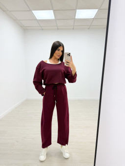 PANTALÓN CHÁNDAL BALLON BURDEOS