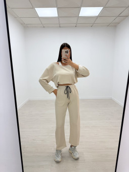 PANTALÓN CHÁNDAL BALLON BEIGE