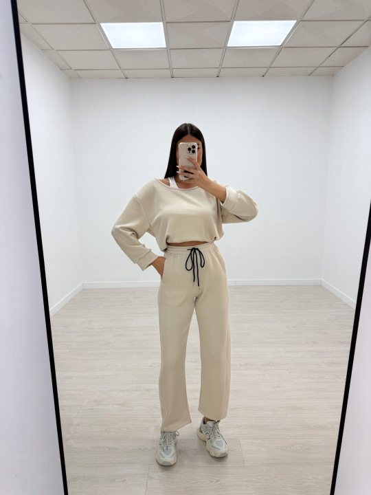 PANTALÓN CHÁNDAL BALLON BEIGE