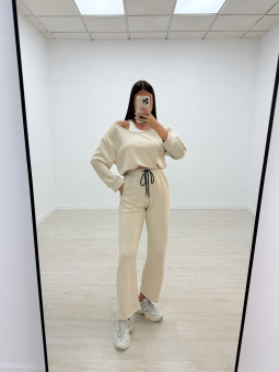 PANTALÓN CHÁNDAL BALLON BEIGE