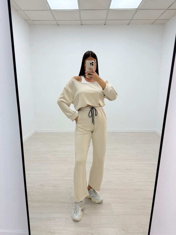 PANTALÓN CHÁNDAL BALLON BEIGE