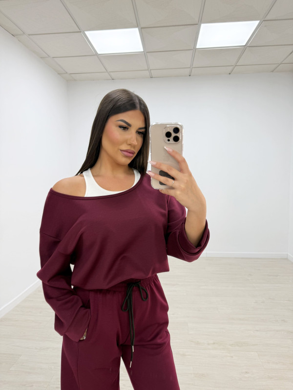 SUDADERA + TOP BURDEOS
