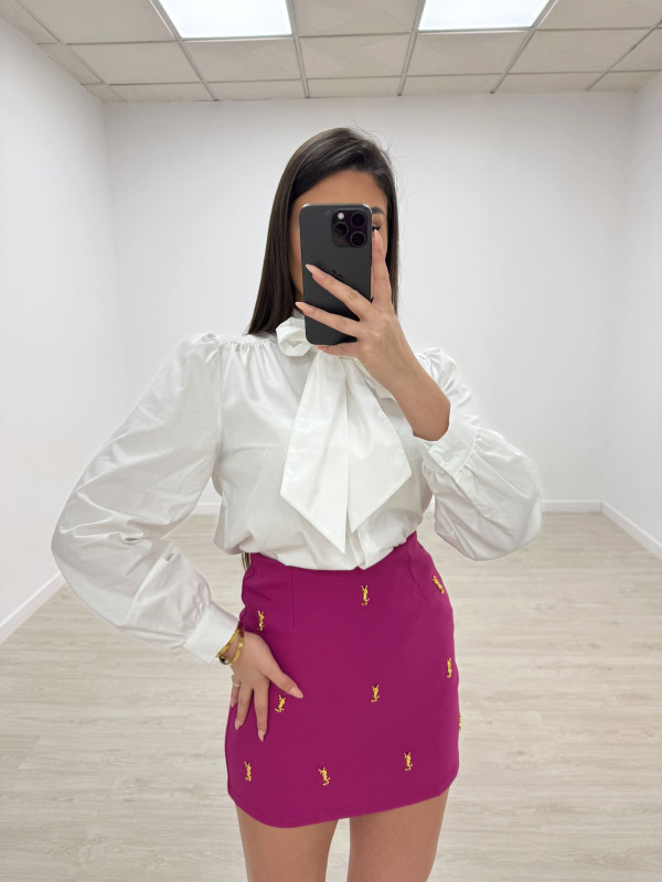 TRAJE FALDA YSL ROSA