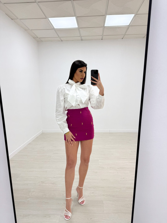 TRAJE FALDA YSL ROSA