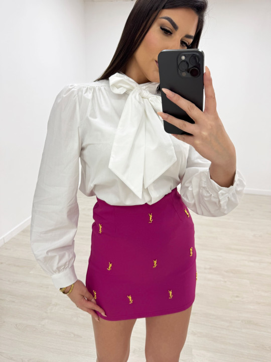 TRAJE FALDA YSL ROSA