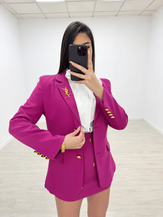 TRAJE FALDA YSL ROSA