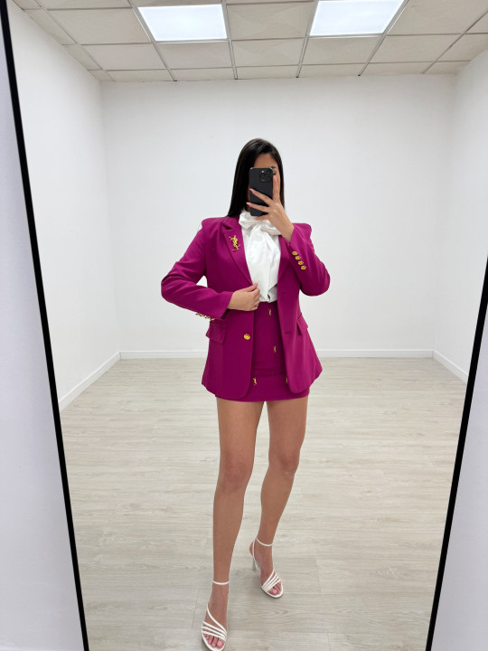 TRAJE FALDA YSL ROSA