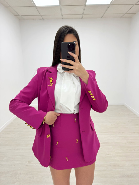TRAJE FALDA YSL ROSA