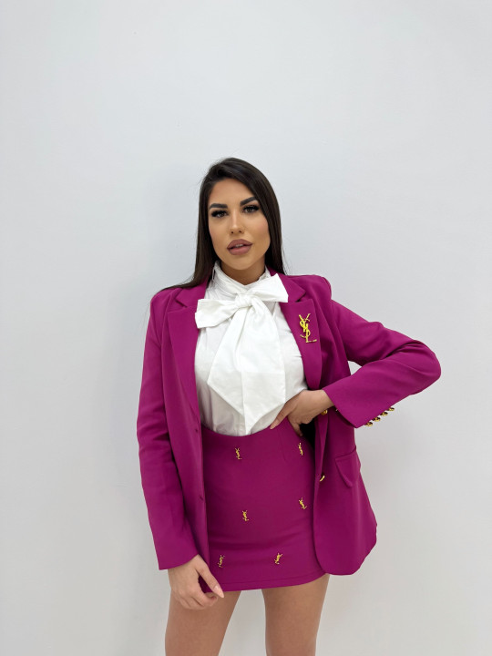 TRAJE FALDA YSL ROSA