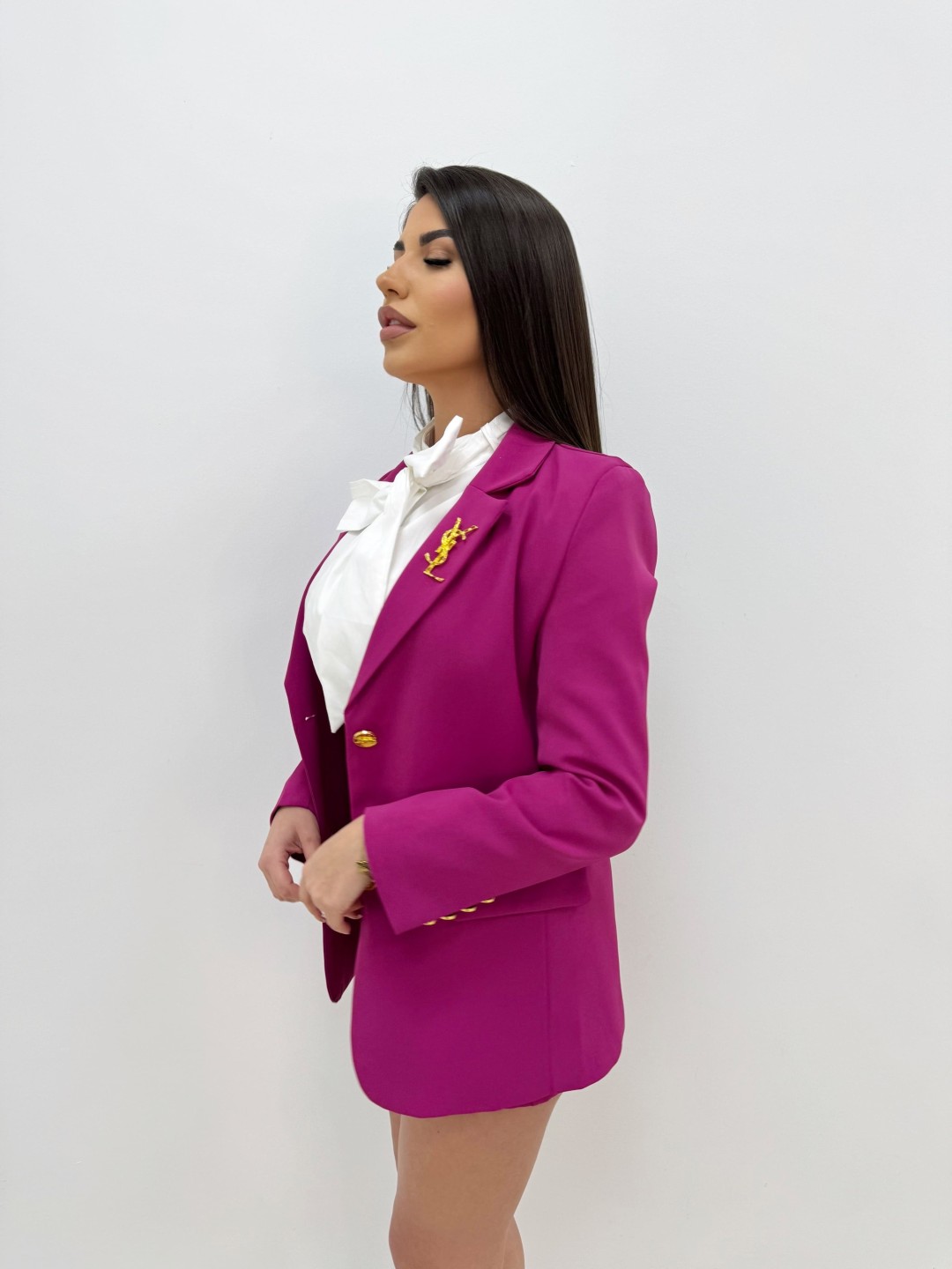 TRAJE FALDA YSL ROSA