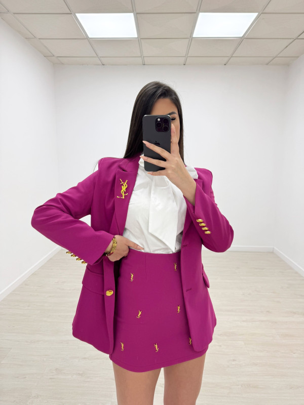 TRAJE FALDA YSL ROSA