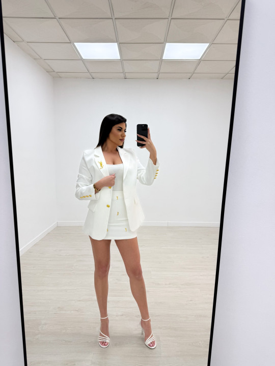 TRAJE FALDA YSL BLANCO TRAJE FALDA YSL BLANCO