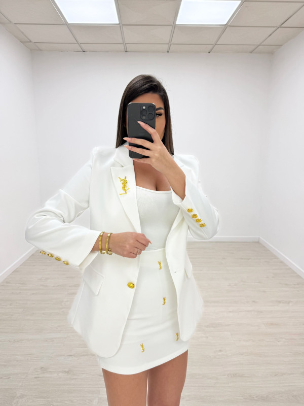 TRAJE FALDA YSL BLANCO