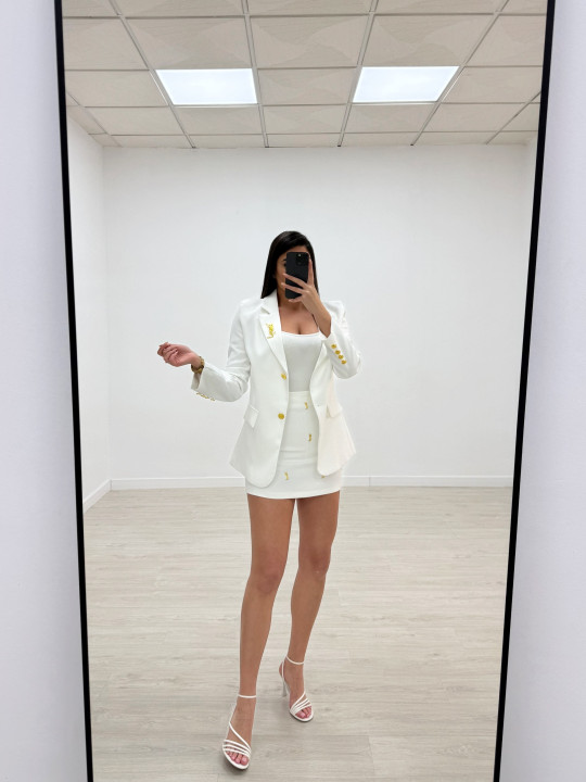 TRAJE FALDA YSL BLANCO TRAJE FALDA YSL BLANCO