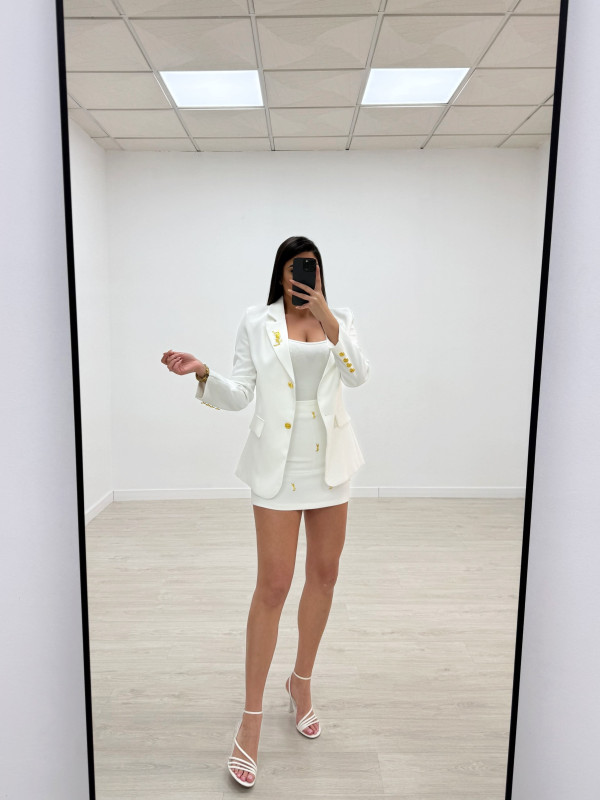 TRAJE FALDA YSL BLANCO