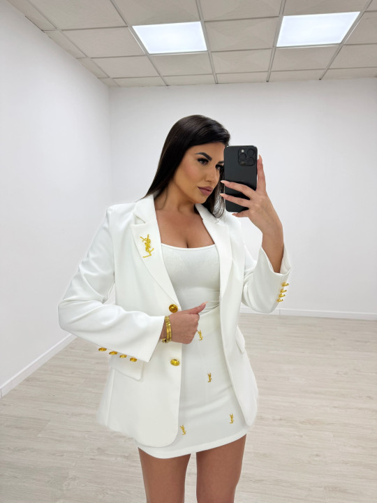 TRAJE FALDA YSL BLANCO TRAJE FALDA YSL BLANCO