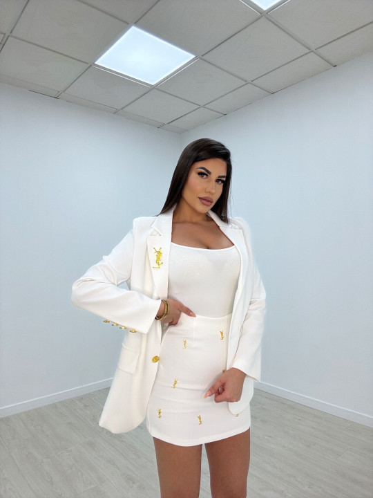 TRAJE FALDA YSL BLANCO TRAJE FALDA YSL BLANCO