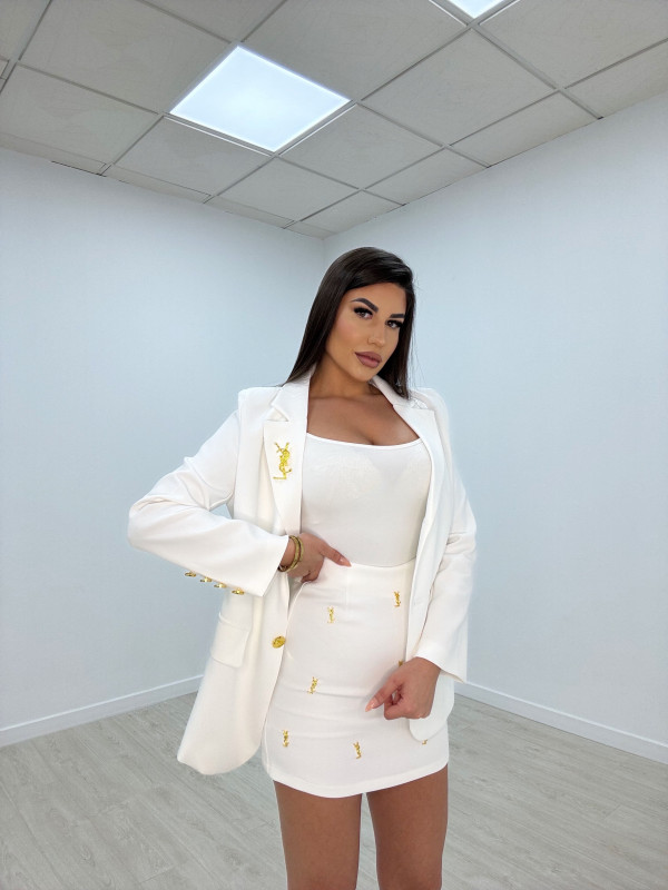 TRAJE FALDA YSL BLANCO