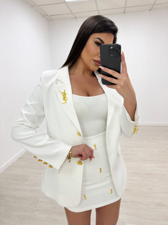 TRAJE FALDA YSL BLANCO