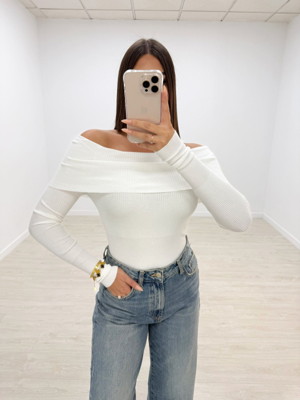 JERSEY BARDOT BLANCO